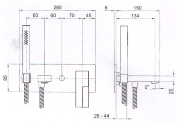 Blandebatteri, Dusj, Toalett 