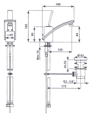 Blandebatteri, Dusj, Servant