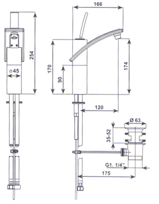 Blandebatteri, Dusj, Servant